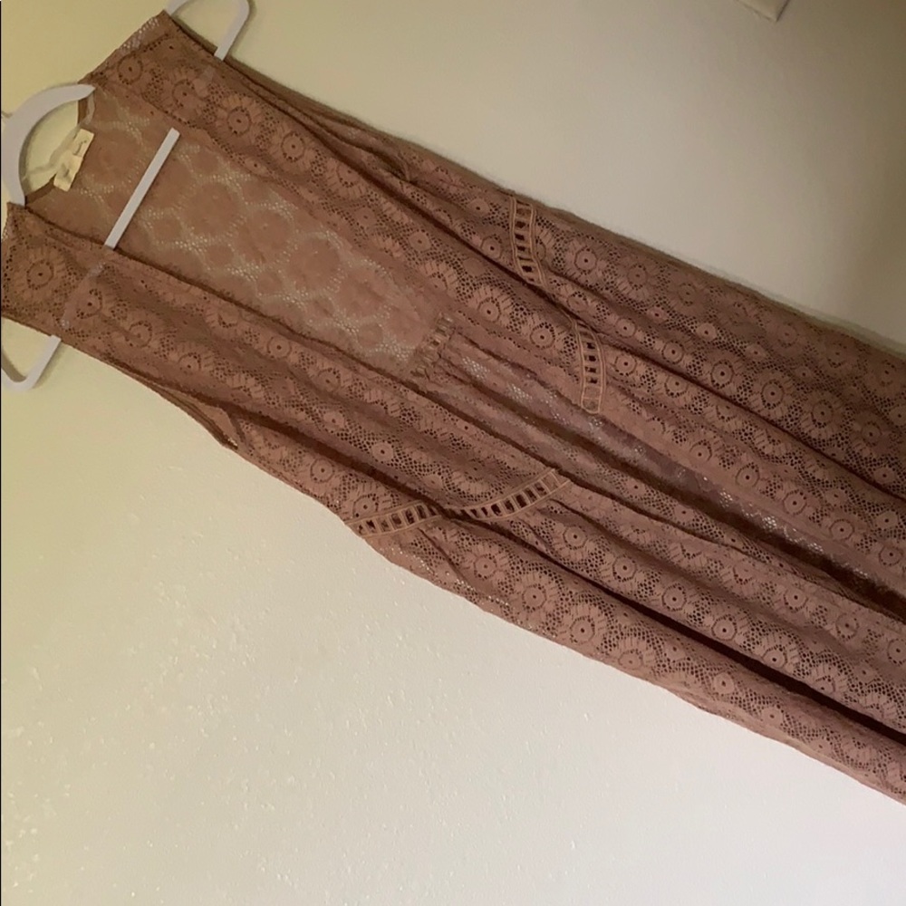 Floor length lace coverup